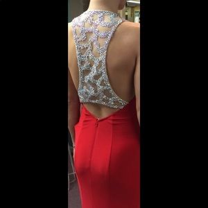 Jovani Stretch dress with AB stone details
